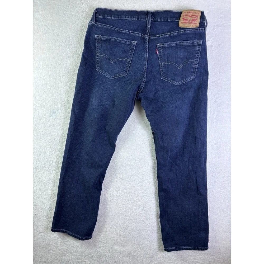 Levi's 559 Jeans Relaxed Straight Fit Blue Mens 36x30 Zip Fly Denim Dark Wash